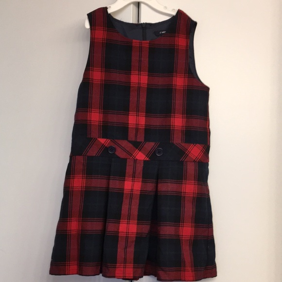 Lands' End Other - Land’s End Red/Navy Plaid Jumper Dress 6 🧸